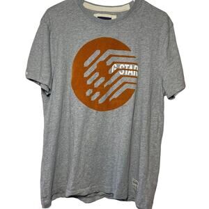 G-Star T-Shirt "Raw Denim" Velvet Logo Crew Neck Heather Gray Medium